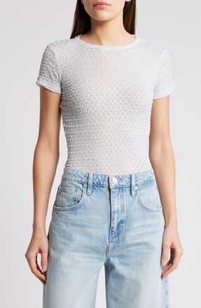 Frame Denim Textured Semisheer Mesh T-Shirt in Denim Blue at Nordstrom Rack, Size Medium