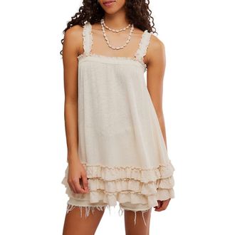 Free People Spring Tide Ruffle Tunic Top in Tea at Nordstrom, Size X-Small