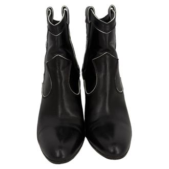 Gianvito Rossi Gianvito Rossi Western Enkellaarzen in Zwart Leer