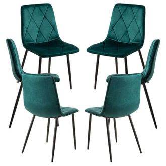 Regalos Miguel Regalos Miguel - Packs Sillas Comedor - Pack 6 Sillas Lyke Terciopelo - Verde