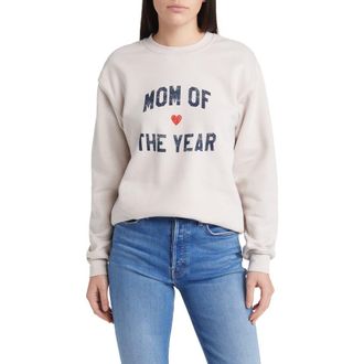 Favorite Daughter Mom of the Year Cotton Sweatshirt in Heather Oatmeal at Nordstrom, Size X-Small