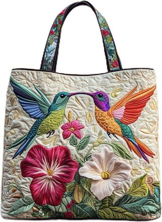 Generic Vintage Quilted Tote Bag for Women Large Cotton Puffer Shoulder Bag Ideal Valentines or Mothers Day Gift for Her Lightweight Floral Handbag for Spring