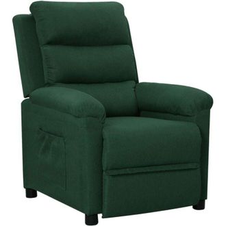 vidaXL Poltrona Reclinabile in Tessuto Verde Scuro - Vidaxl