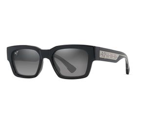 Maui Jim Kenui Fashion Mens Sunglasses Shiny Black/Trans Light Grey/Neutral Grey Polarized, Plastic