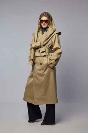 Jean Paul Gaultier Trench with Hood and Sleeves Scarf