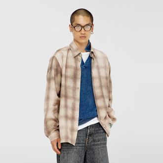 Diesel Check shirt in fluid fabric - Shirts - Man - Brown