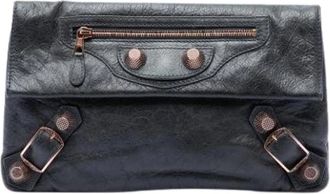 Balenciaga Pre-owned Motocross Giant 21 Envelope Clutch - Dames - Vintage Clutch - Blauw - ONE Size - Leer - Vintage