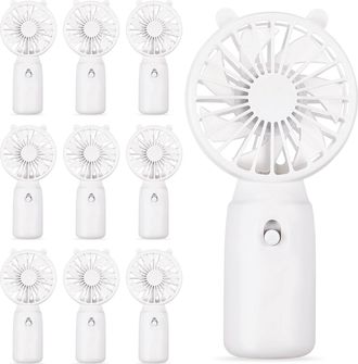 No Brand Ventilador Port&aacute;til A Pilas De 10 Piezas - Paquete A Granel - Bonito - Peque&ntilde;o - Port&aacute;til - Para Bodas, Despedidas De Soltero Y Regalos