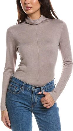 Fort&eacute; Cashmere Long Sleeve Seamed Funnel Neck Silk & Cashmere-Blend Sweater