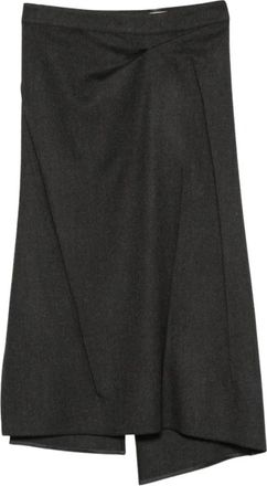 Victoria Beckham Midi Rokken - Dames - Midirokken - Grijs - M - Leer - Rokken