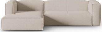 BLOOMINGLOFT 4-Sitzer Design Ecksofa Mackay mit Eckteil links, Strukturstoff