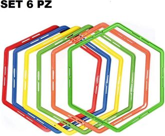Trade Shop Trade Shop - Set De 6pcs C&iacute;rculos Entrenando Entrenamiento De Agilidad Hexagonal Para 50 Cm Factury Football