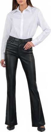 Kut from the Kloth Ana Coated High Rise Flare Jeans In Black