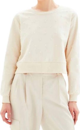 Chrldr All Over Pearl Sweatshirt In Birch