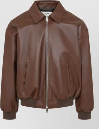 Celine leather bomber jacket
