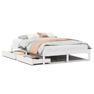 Berkfield Home Bed Frame without Mattress White 120x200 cm Solid Wood Pine | Size: Small Double