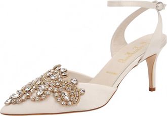 Something Bleu Womens Emmie Satin Sandals In Ivory