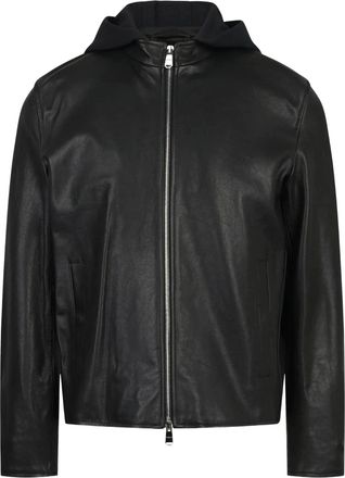 Dondup Black Lambskin Leather Biker Jacket