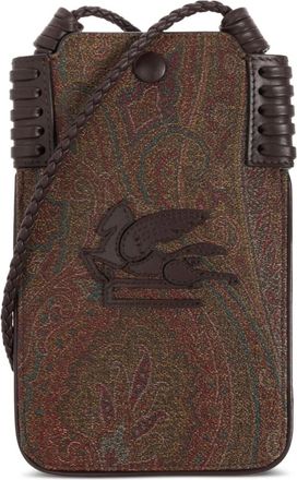 Etro Pouch per smartphone con stampa paisley - Marrone