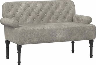 vidaXL Sof&aacute; Amoroso Con Botones Acolchados Gris Claro 120 X 65 X 78 Cm Vidaxl