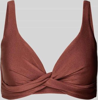 Barts Bikini-Oberteil mit V-Ausschnitt Modell Isla in Mittelbraun, Gr&ouml;&szlig;e 36