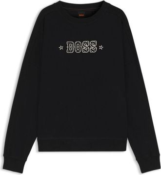 BOSS Cotton-terry sweatshirt with logo detail