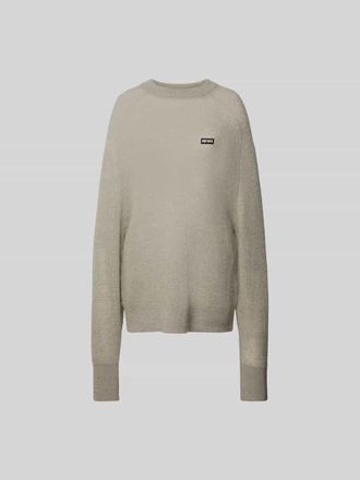Rotate Oversized Wollpullover in Strick-Optik in Mittelgrau, Gr&ouml;&szlig;e 34