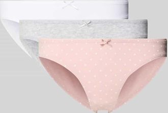 Jake*s Casual Slip mit Schleifen-Applikation im 3er-Pack in Hellrosa, Gr&ouml;&szlig;e XL