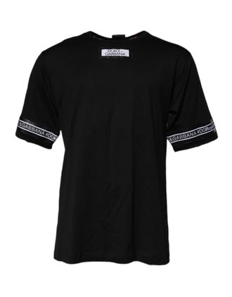Dolce & Gabbana Black DGMILLENNIALS Cotton Crew Neck Mens T-shirt