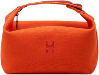 Herm&egrave;s Pre-owned Handbags, female, Orange, Size: ONE SIZE Pre-owned Canvas Pouch