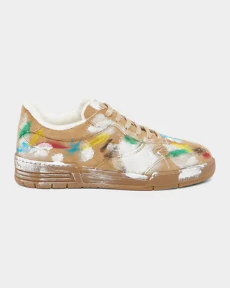 Moschino Men & apos;s Hand-Painted Suede Sneakers
