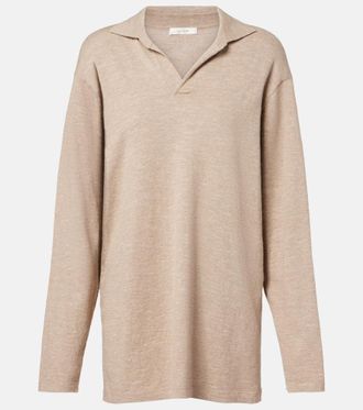 The Row Niosa cotton and linen polo sweater