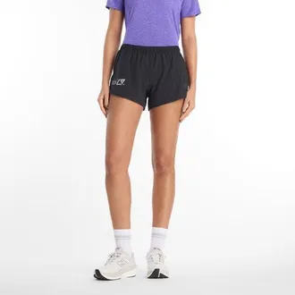 New Balance Womens London Edition RC Essentials Short 3 in Black Polywoven, size X-Small