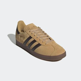adidas Sneaker ADIDAS ORIGINALS GAZELLE, Herren, Gr. 42, golden beige, schwarz braun, gold metallic, Leder, Synthetik, Schuhe Sneaker