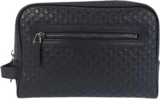 Gucci Pre-owned Clutches, male, Black, Size: ONE SIZE Pre-owned Microguccissima Leather Clutch Bag