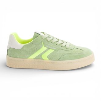 Tamaris Womens Green Leather Neon Stripes Trainers Sneaker Shoes