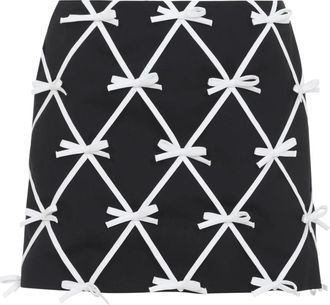 Moschino Bow Mini Skirt - Dames - Korte rokken - Zwart - M - Wol - Rokken