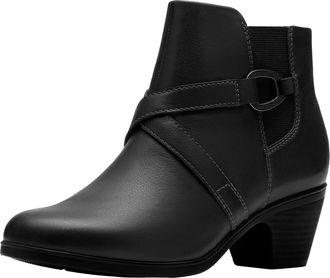 Clarks womens Emily 2 Henley, Black Leather, 6.5 Wide