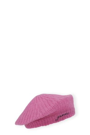 Ganni Pink Mohair Beret