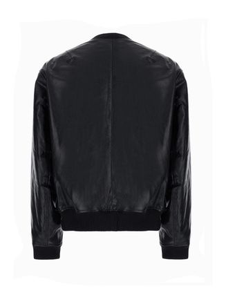Sunflower Leather Bomber Jacket - Black