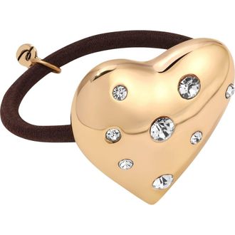 Ettika Love Embellished Heart Ponytail Holder in Gold at Nordstrom