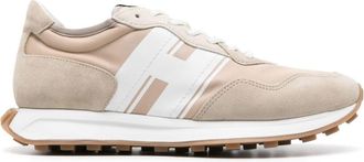 Hogan H601 panelled sneakers - men - Fabric/Rubber/Fabric/Calf Leather/Calf Leather - 6 - Neutrals