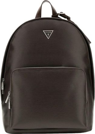 Guess Milano Logo Rugzak - Heren - Rugzakken - Bruin - ONE Size - Leer - Tassen