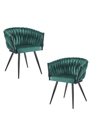 Regalos Miguel Packs Sillas Comedor - Pack 2 Sillas Widny Black Terciopelo - Verde