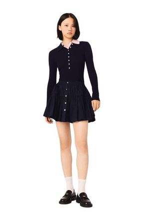 Maje Mini elasticated waist skirt in Navy at Nordstrom, Size 40 Eu