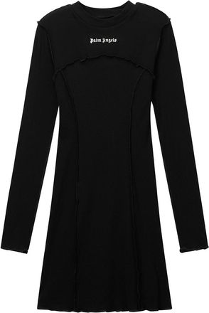 Palm Angels logo ribbed mini dress - Black
