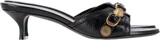 Balenciaga Pre-owned Womens Cagole Slide Sandals in Black Leather - Size EU 37