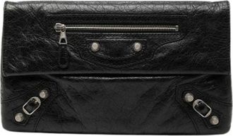 Balenciaga Pre-owned Clutches, female, Black, Size: ONE SIZE Pre-owned Motocross Envelope Clutch