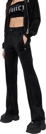 Juicy Couture Pantaloni della tuta in velour con strass - - Trousers - Donna - Nero - L