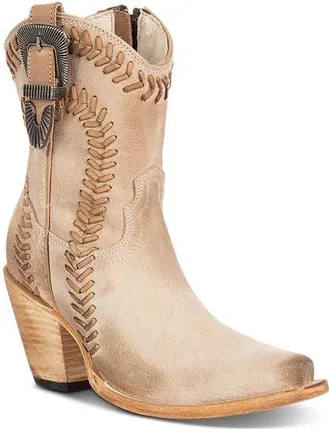 Freebird by Steven Freya Leather Western Bootie in Beige Suede at Nordstrom, Size 10